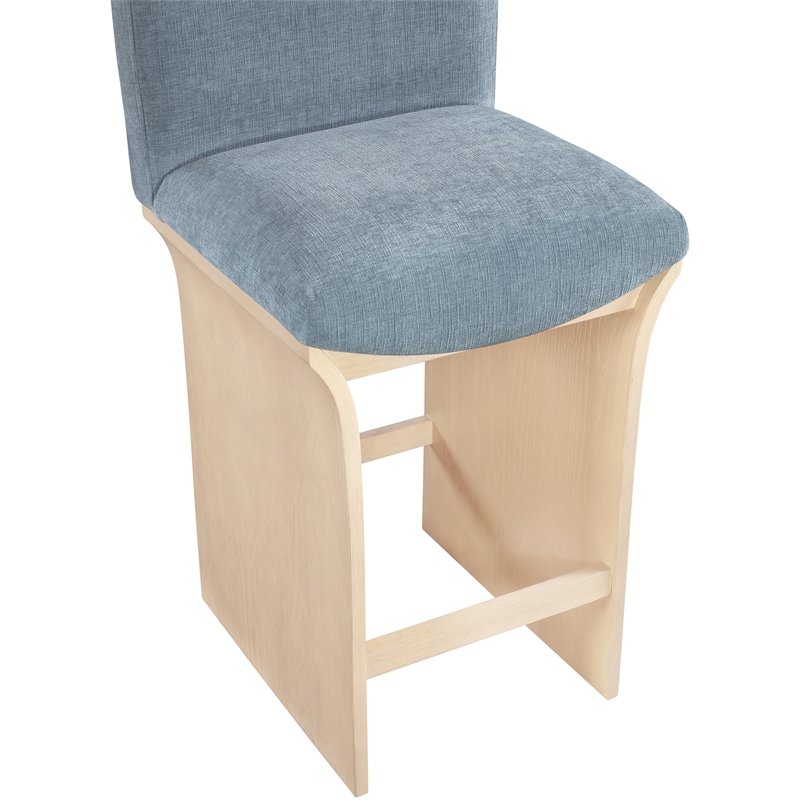 Meridian Furniture Shaw Light Blue Chenille Fabric Upholstered Counter Stool