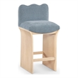 Meridian Furniture Shaw Light Blue Chenille Fabric Upholstered Counter Stool