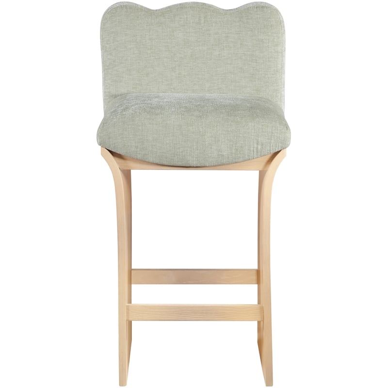 Meridian Furniture Shaw Mint Chenille Fabric Upholstered Counter Stool