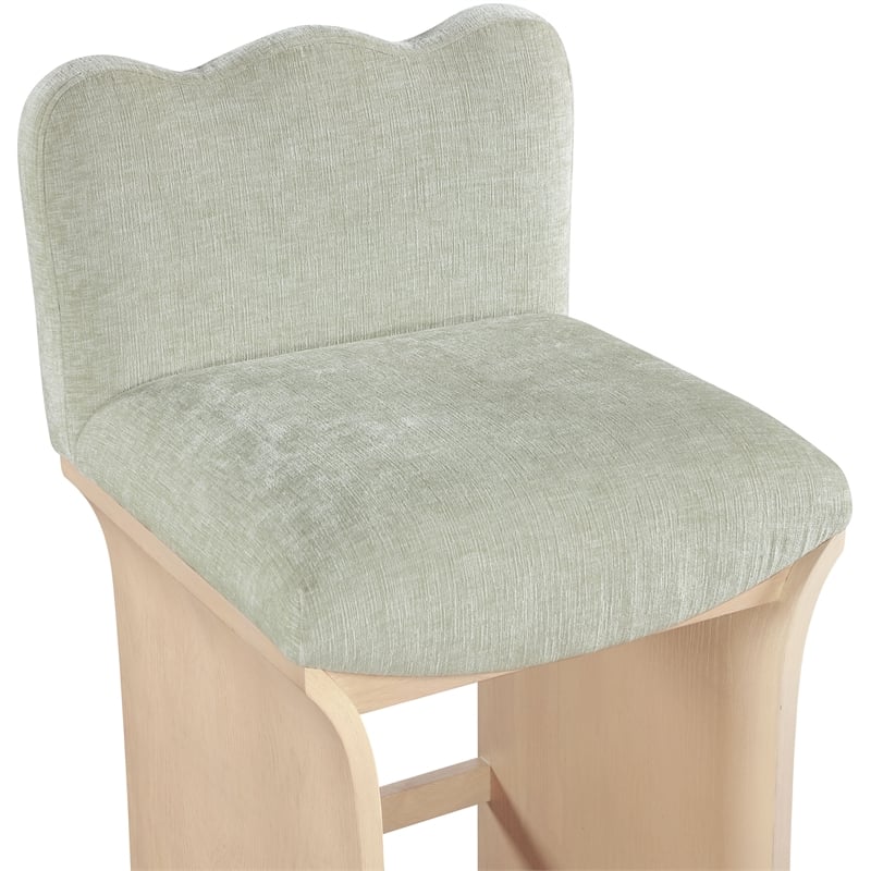 Meridian Furniture Shaw Mint Chenille Fabric Upholstered Counter Stool