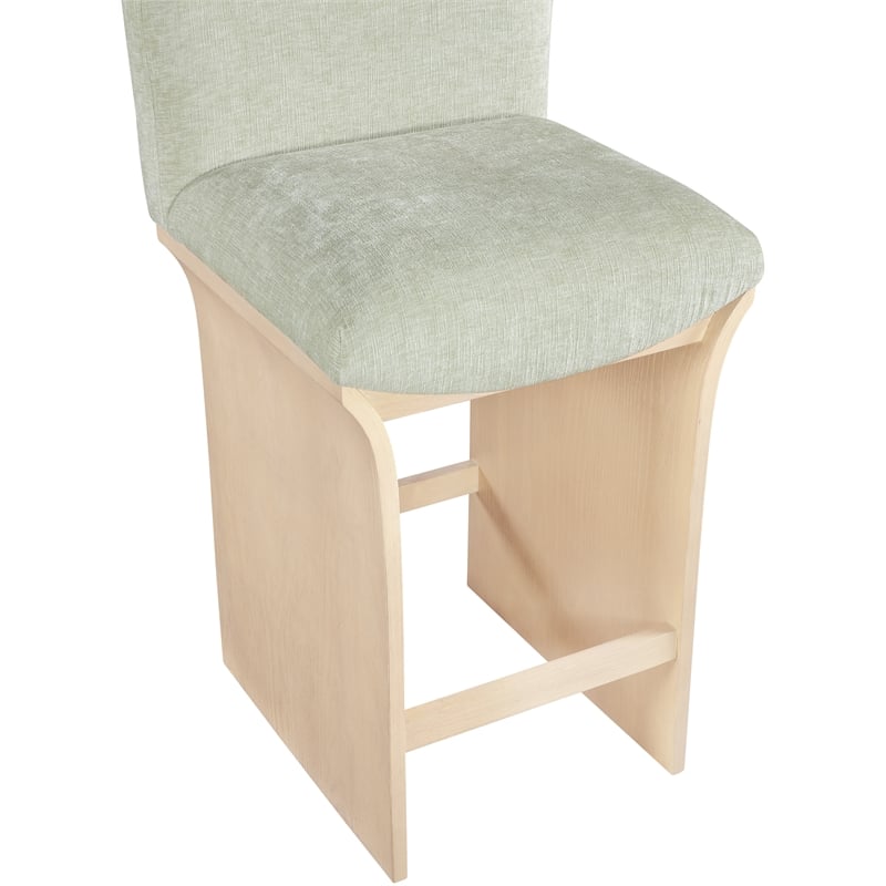 Meridian Furniture Shaw Mint Chenille Fabric Upholstered Counter Stool