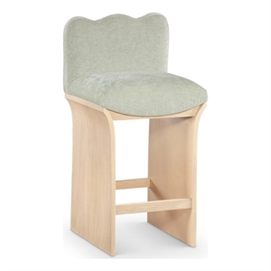 Meridian Furniture Shaw Mint Chenille Fabric Upholstered Counter Stool