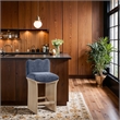 Meridian Furniture Shaw Navy Chenille Fabric Upholstered Counter Stool