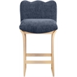 Meridian Furniture Shaw Navy Chenille Fabric Upholstered Counter Stool
