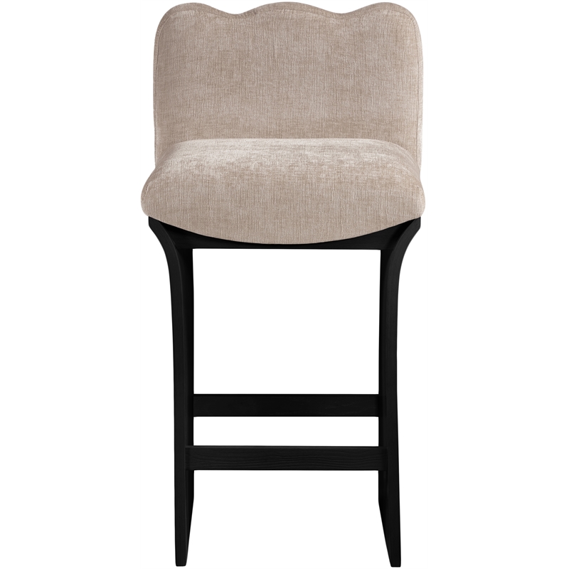 Meridian Furniture Shaw Beige Chenille Fabric Upholstered Counter Stool
