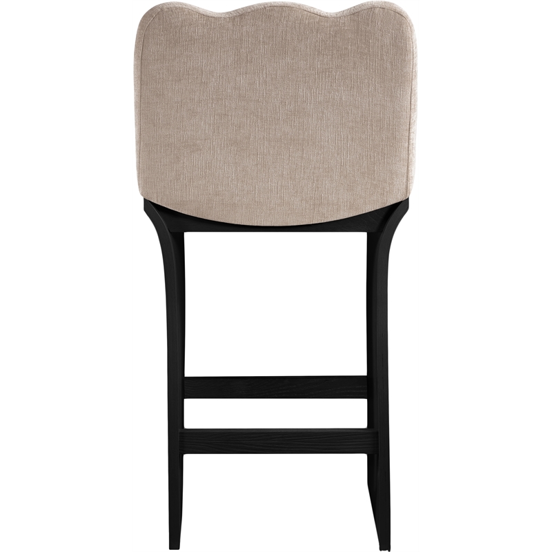 Meridian Furniture Shaw Beige Chenille Fabric Upholstered Counter Stool