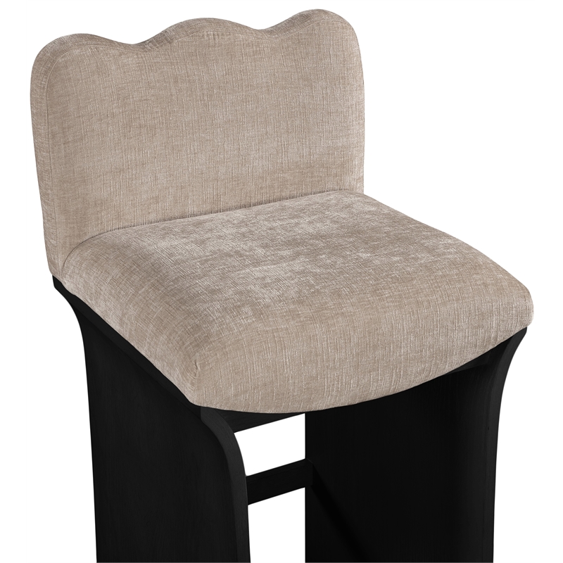 Meridian Furniture Shaw Beige Chenille Fabric Upholstered Counter Stool
