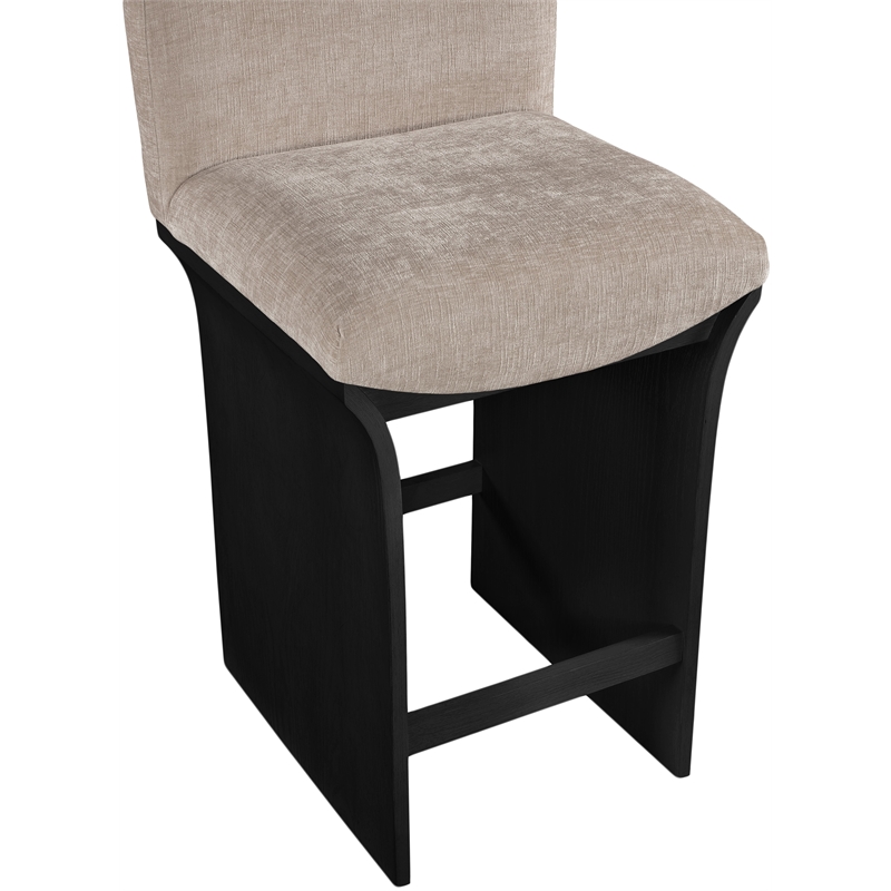 Meridian Furniture Shaw Beige Chenille Fabric Upholstered Counter Stool