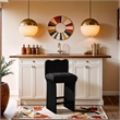 Meridian Furniture Shaw Black Chenille Fabric Upholstered Counter Stool