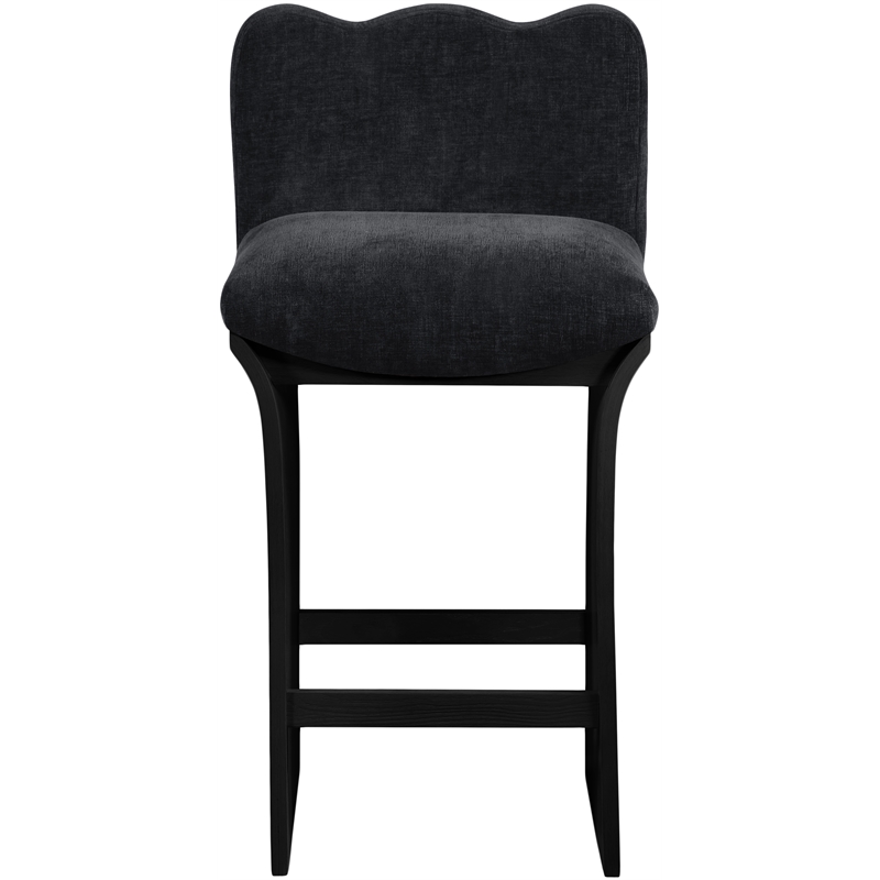 Meridian Furniture Shaw Black Chenille Fabric Upholstered Counter Stool