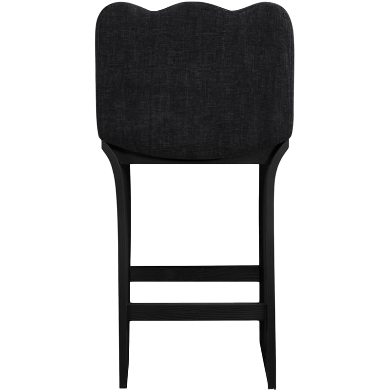 Meridian Furniture Shaw Black Chenille Fabric Upholstered Counter Stool
