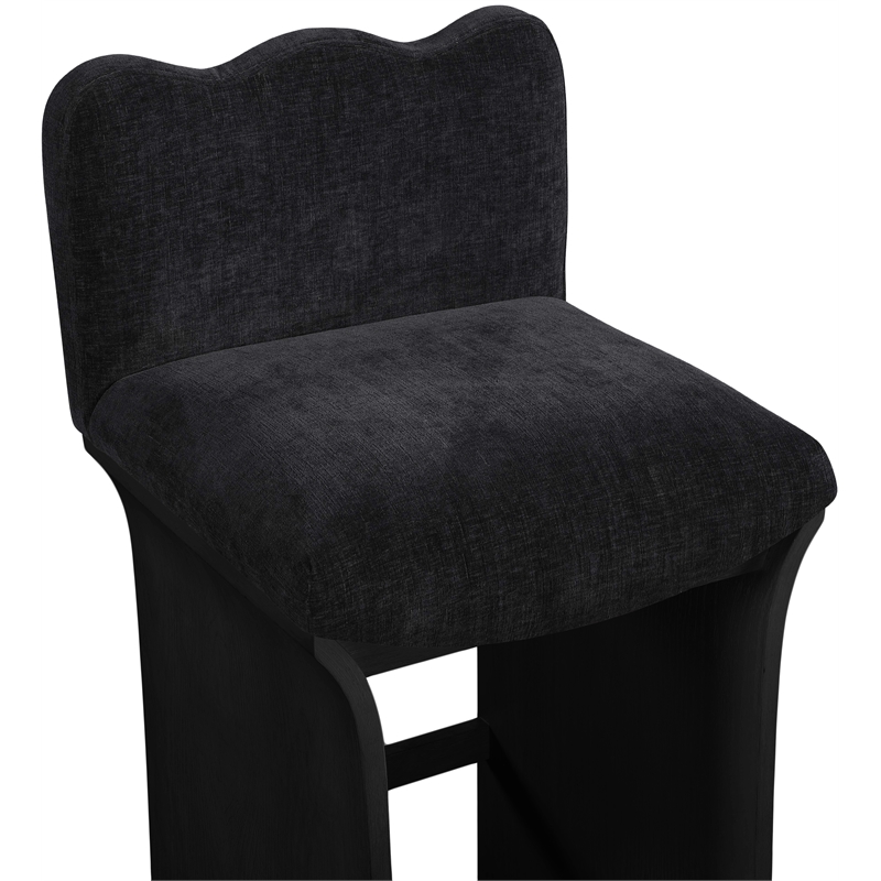 Meridian Furniture Shaw Black Chenille Fabric Upholstered Counter Stool