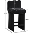 Meridian Furniture Shaw Black Chenille Fabric Upholstered Counter Stool