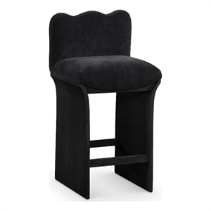 Meridian Furniture Shaw Black Chenille Fabric Upholstered Counter Stool