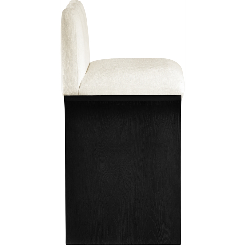Meridian Furniture Shaw Cream Chenille Fabric Upholstered Counter Stool