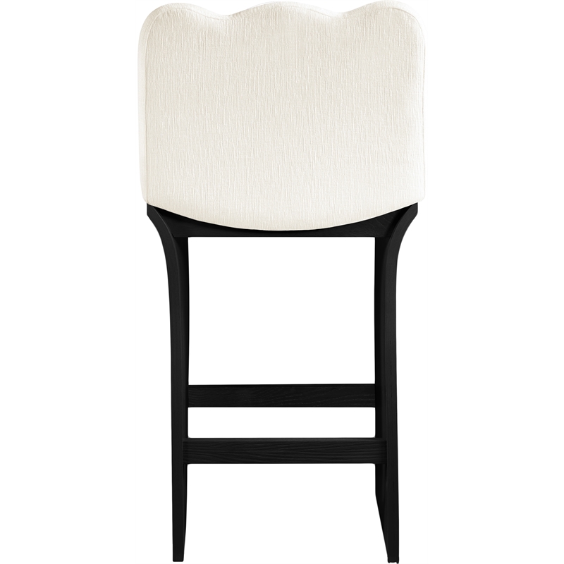 Meridian Furniture Shaw Cream Chenille Fabric Upholstered Counter Stool