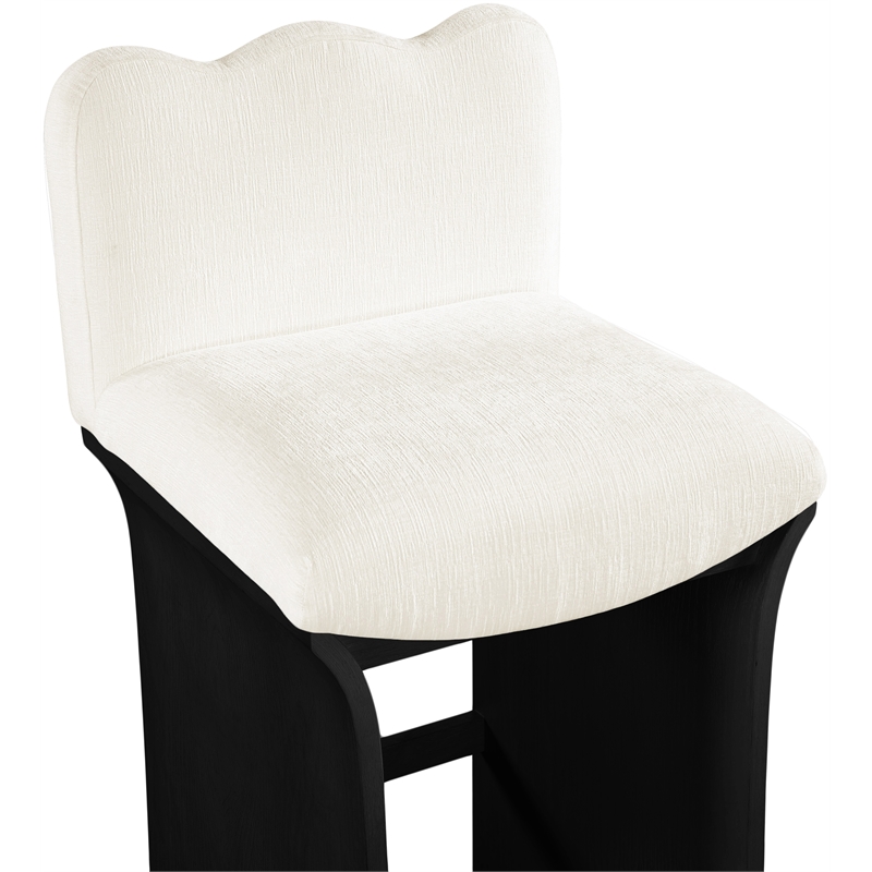 Meridian Furniture Shaw Cream Chenille Fabric Upholstered Counter Stool