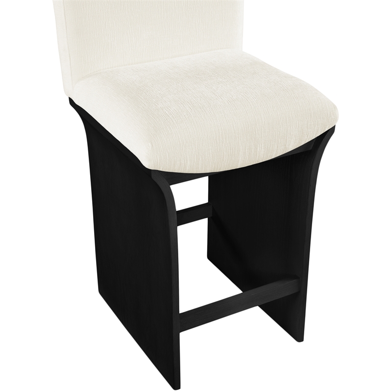 Meridian Furniture Shaw Cream Chenille Fabric Upholstered Counter Stool