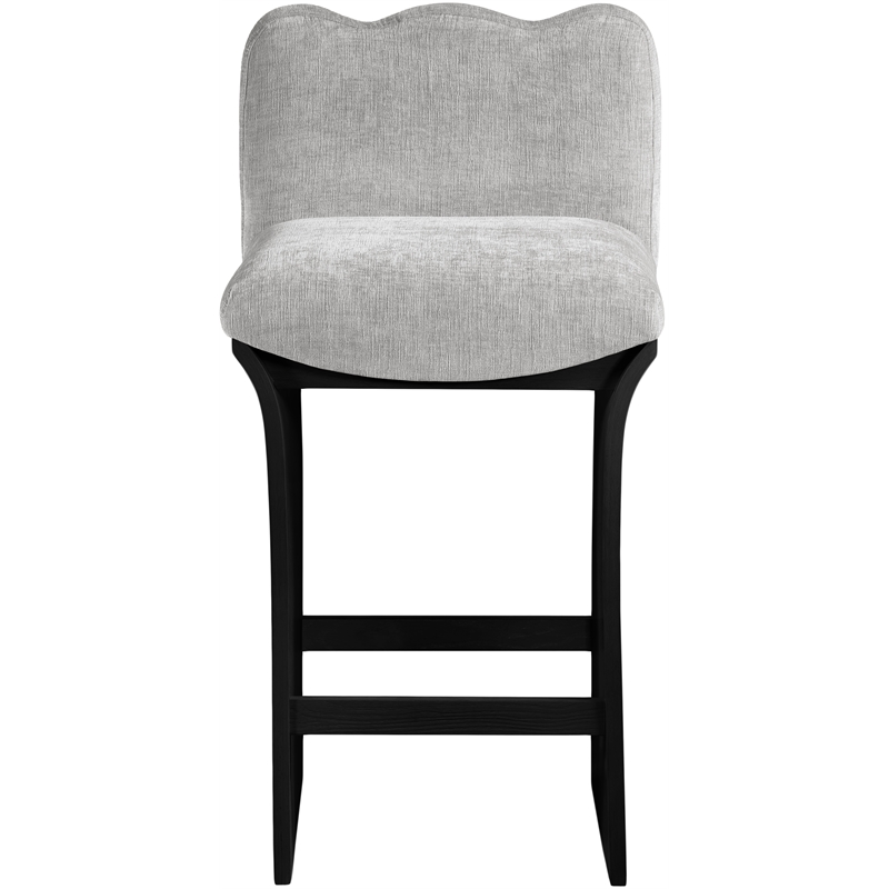 Meridian Furniture Shaw Grey Chenille Fabric Upholstered Counter Stool