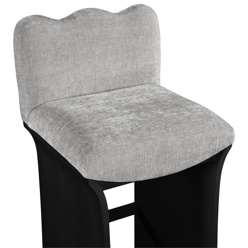 Meridian Furniture Shaw Grey Chenille Fabric Upholstered Counter Stool