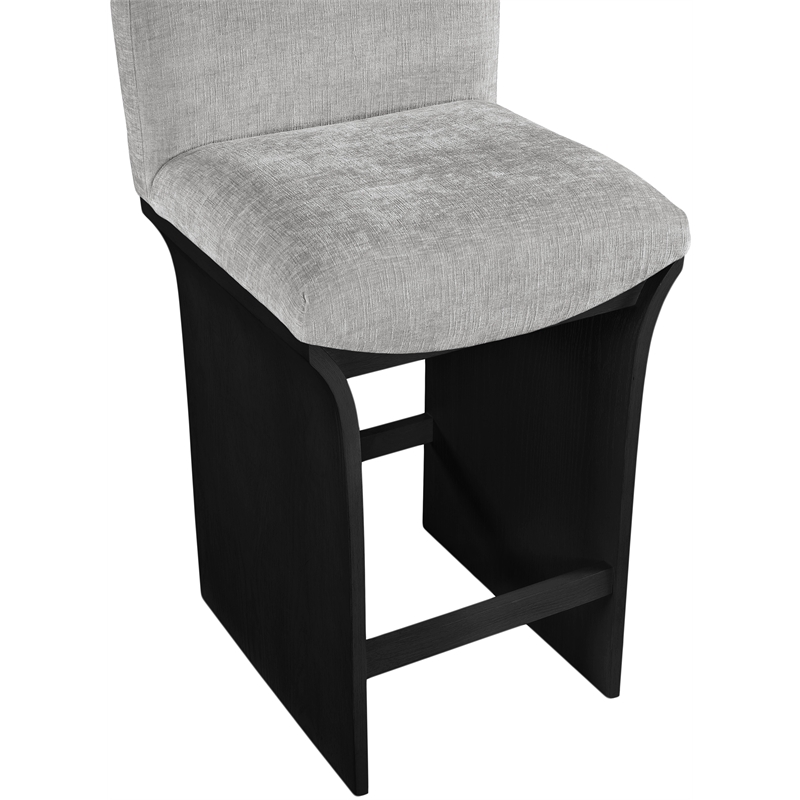 Meridian Furniture Shaw Grey Chenille Fabric Upholstered Counter Stool