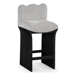 Meridian Furniture Shaw Grey Chenille Fabric Upholstered Counter Stool