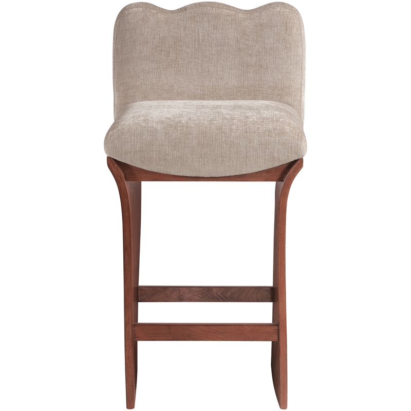 Meridian Furniture Shaw Beige Chenille Fabric Upholstered Counter Stool