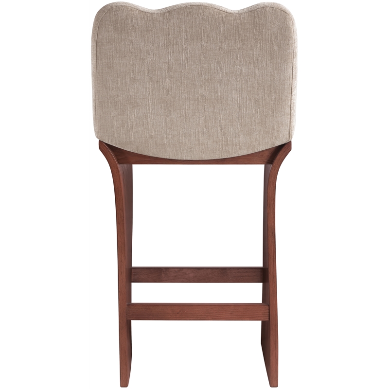Meridian Furniture Shaw Beige Chenille Fabric Upholstered Counter Stool