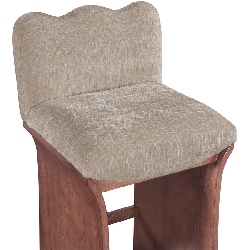 Meridian Furniture Shaw Beige Chenille Fabric Upholstered Counter Stool