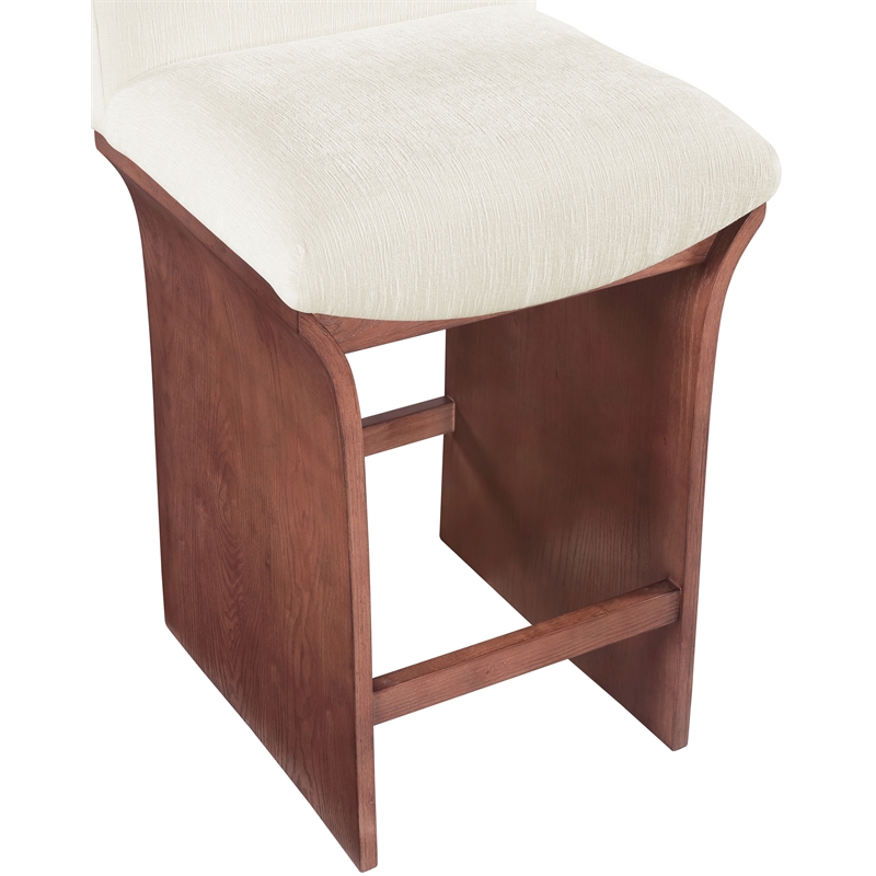 Meridian Furniture Shaw Cream Chenille Fabric Upholstered Counter Stool