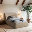 Meridian Furniture Sandro Beige Chenille Fabric Upholstered Twin Bed