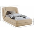Meridian Furniture Sandro Beige Chenille Fabric Upholstered Twin Bed