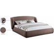 Meridian Furniture Sandro Brown Chenille Fabric Upholstered Full Bed