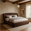 Meridian Furniture Sandro Brown Chenille Fabric Upholstered Full Bed