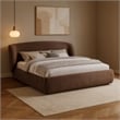 Meridian Furniture Sandro Brown Chenille Fabric Upholstered Queen Bed