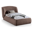 Meridian Furniture Sandro Brown Chenille Fabric Upholstered Twin Bed
