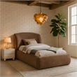 Meridian Furniture Sandro Brown Chenille Fabric Upholstered Twin Bed