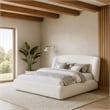 Meridian Furniture Sandro Cream Chenille Fabric Upholstered Full Bed