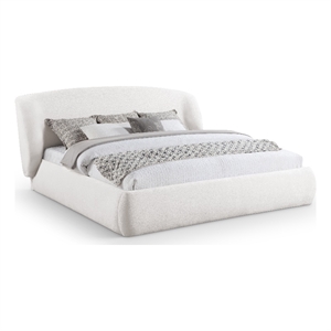 Sandro Cream Chenille Fabric Upholstered King Bed