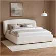 Sandro Cream Chenille Fabric Upholstered King Bed
