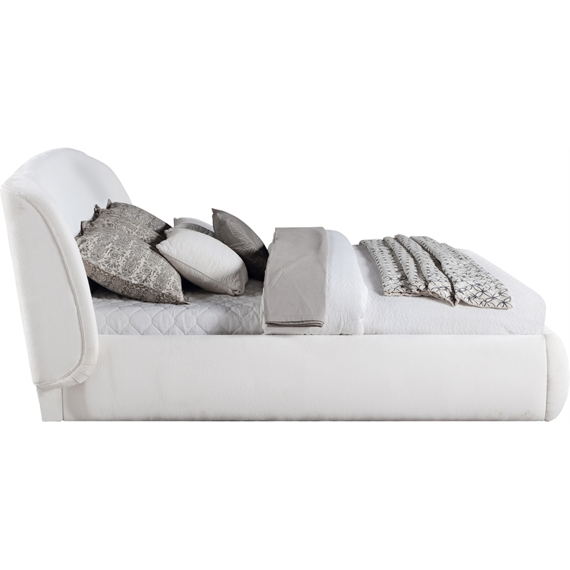 Sandro Cream Chenille Fabric Upholstered King Bed