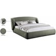 Meridian Furniture Sandro Green Chenille Fabric Upholstered Full Bed