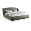 Meridian Furniture Sandro Green Chenille Fabric Upholstered King Bed