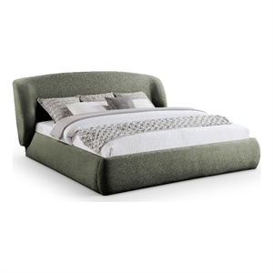 Meridian Furniture Sandro Green Chenille Fabric Upholstered King Bed