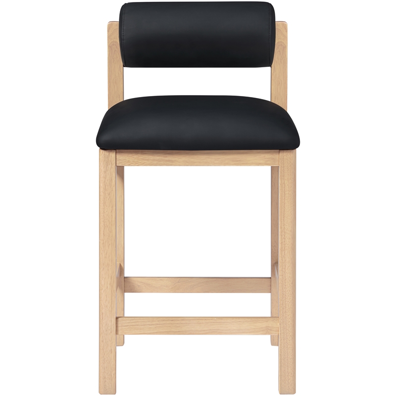 Meridian Furniture Roundhill Black Vegan Leather Upholstered Counter Stool