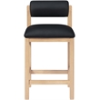 Meridian Furniture Roundhill Black Vegan Leather Upholstered Counter Stool