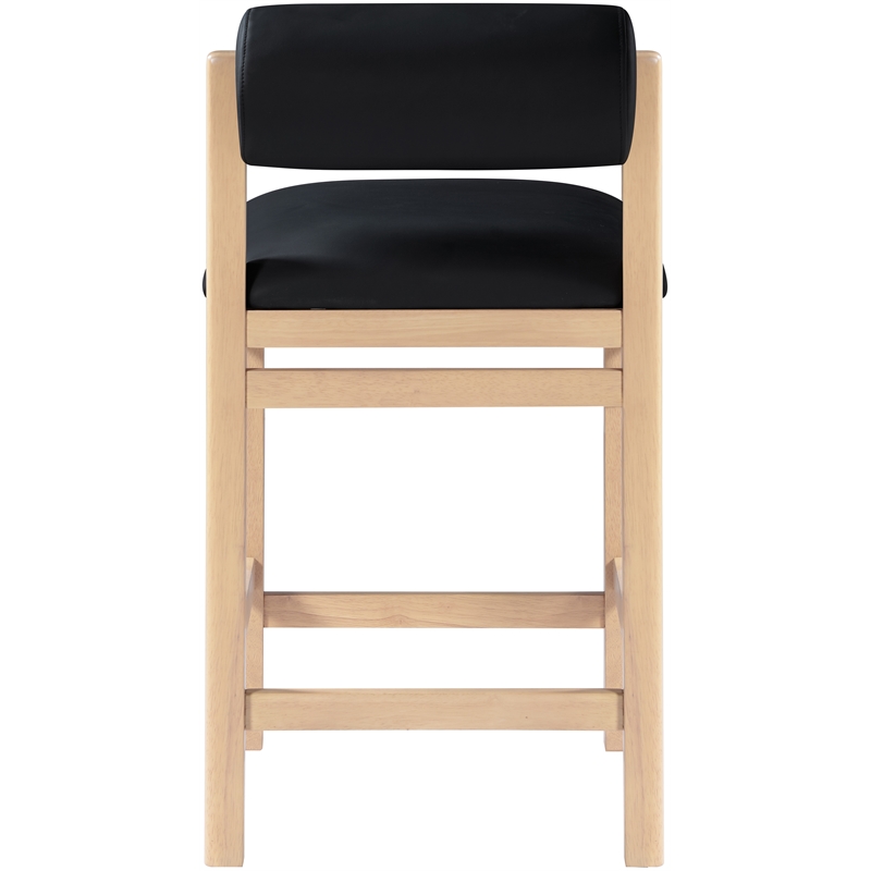 Meridian Furniture Roundhill Black Vegan Leather Upholstered Counter Stool