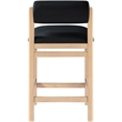 Meridian Furniture Roundhill Black Vegan Leather Upholstered Counter Stool