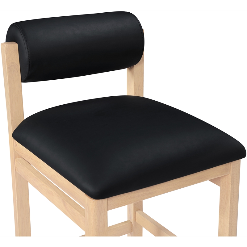 Meridian Furniture Roundhill Black Vegan Leather Upholstered Counter Stool