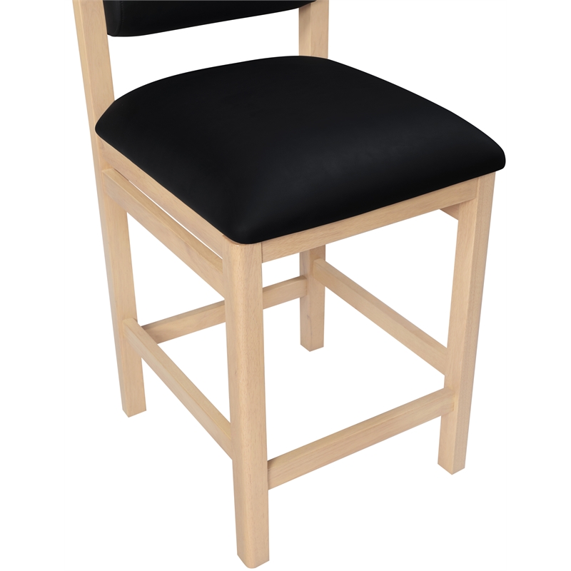 Meridian Furniture Roundhill Black Vegan Leather Upholstered Counter Stool